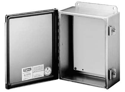 nVent Hoffman A1412CHNFSS Junction Box, NEMA 4X, Hinged, Stainless Steel, 14