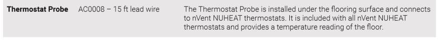nVent NuHeat AC0008 Temperature Sensor nVent NuHeat AC0008