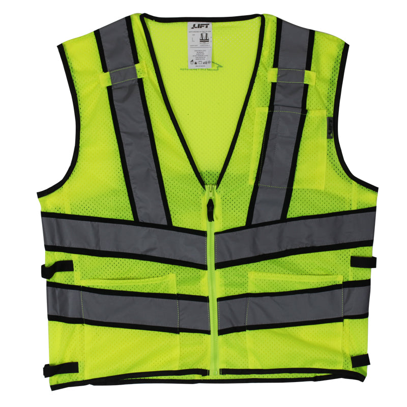 Lift Safety AV2-10LL Safety Vest, Viz-Pro 2 - Size: Large, Yellow Lift Safety AV2-10LL