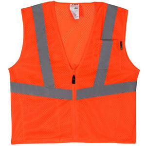Lift Safety AVV-10E1L Safety Vest, Viz-Pro - Size: X-Large, Orange Lift Safety AVV-10E1L