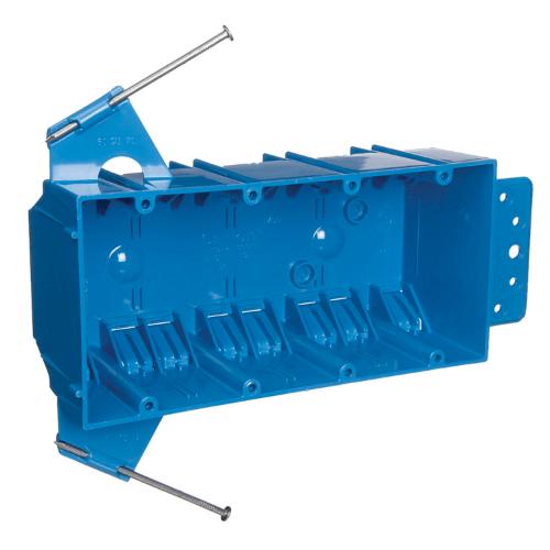 Carlon B455A-UPC Switch/Outlet Box with Bracket, 4-Gang, Depth: 2-1/2