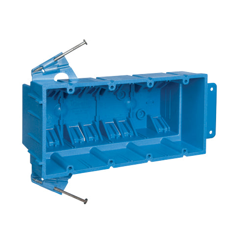 Carlon BH464A Switch/Outlet Box, 4-Gang, Depth: 3-1/2