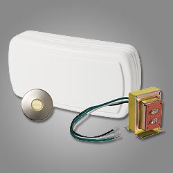 Nutone BK131LSN Wired Chime Kit, (1) Pushbutton, (2) Note Chime, Surface Mount, White Nutone BK131LSN