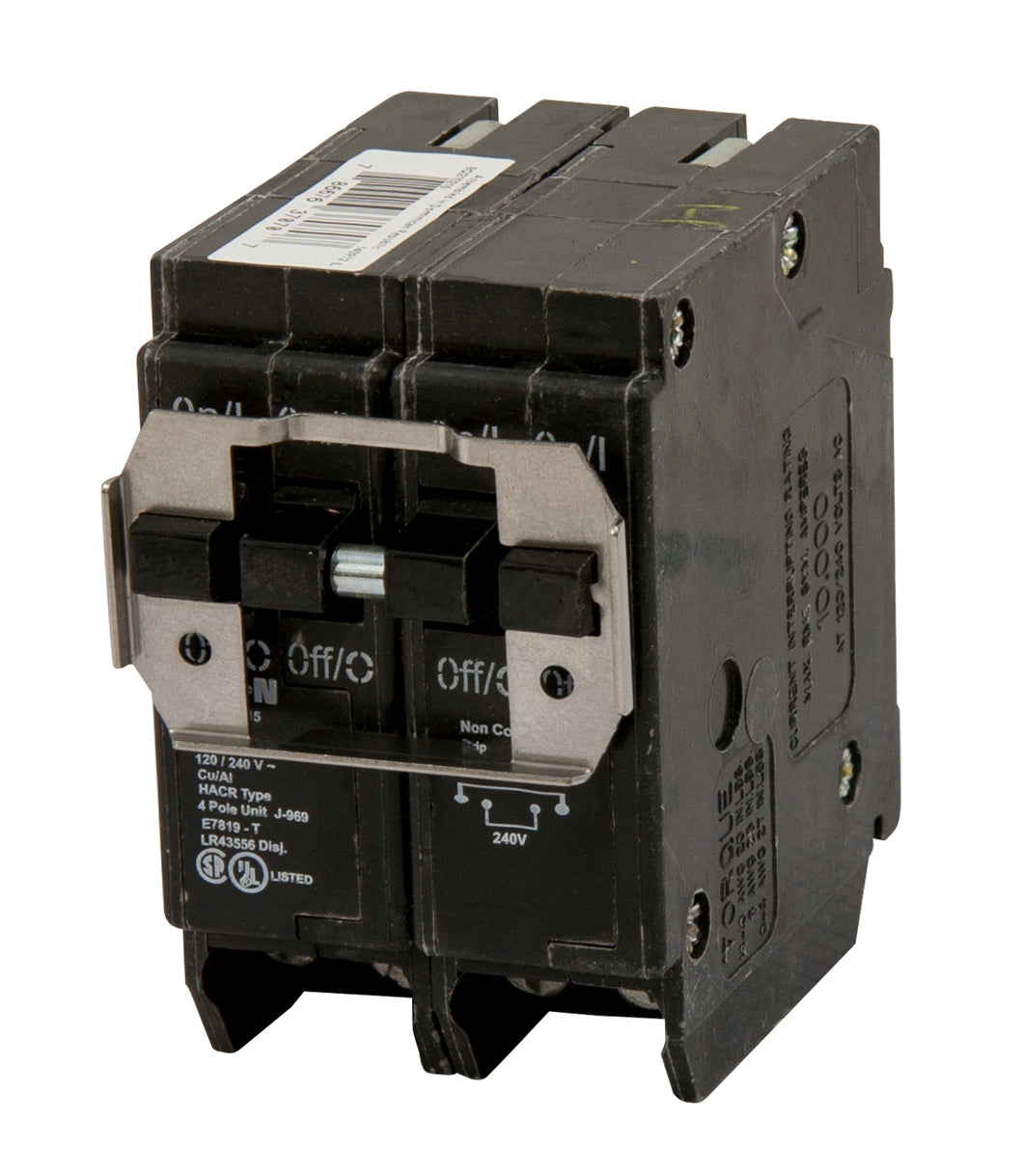 Eaton BQC215220 Breaker, 15/20A, 2P, 120/240V, 10 kAIC, CTL Quad, BR Series Eaton BQC215220