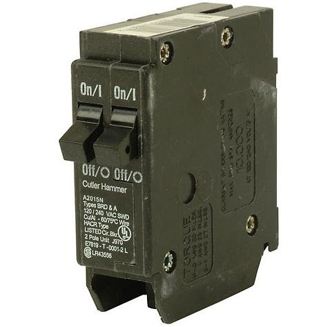 Eaton BR2020 Breaker, 20/20A, 1P, 120/240V, 10 kAIC, BR Series, Duplex Eaton BR2020