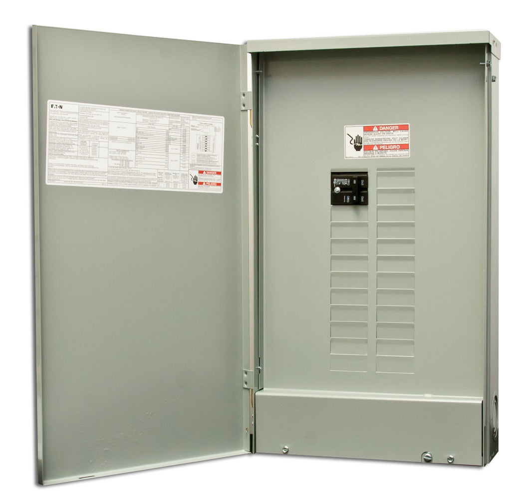 Eaton BR2024B100R Load Center, 100A, 120/240V, 1P, 20/24, MB, NEMA 3R Eaton BR2024B100R
