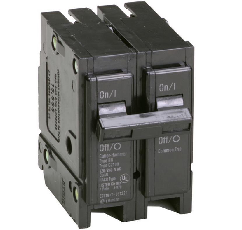 Eaton BR250B Breaker, 50A, 2P, 120/240V, Type BR, 10 kAIC, with Tapped Holes Eaton BR250B