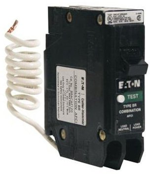 Eaton BRCAF115 Breaker, 15A, 1P, 120/240V, 10 kAIC, Type BR Combo AFCI Eaton BRCAF115