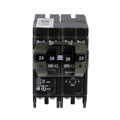 Eaton BRD220250 Breaker, 20/50A, 2P, 120/240V, 10 kAIC, Quad, BR Series Eaton BRD220250