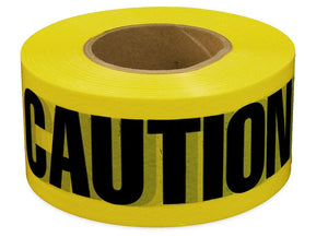 Dottie BT5 Barricade Tape, "Caution", 3" x 1000', Yellow Dottie BT5