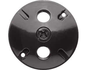 RAB C103A Weatherproof Round Cover, Diameter: 4-1/2", (3) 1/2" Hubs, Die Cast RAB C103A