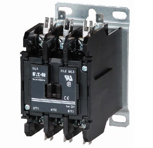 Eaton C25DND330B Contactor, Definite Purpose, 3P, 30A, 208-240VAC Coil, 600VAC Eaton C25DND330B
