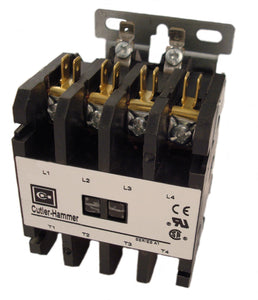 Eaton C25END430A Contactor, Definite Purpose, 4P, 30A, 120VAC Coil, Open Eaton C25END430A