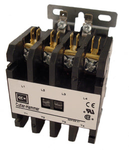Eaton C25END430B Contactor, Definite Purpose, 4P, 30A, 240VAC Coil, Open Eaton C25END430B