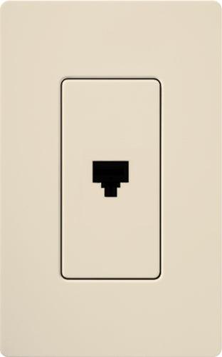 Lutron CA-PJ-LA Wallplate, Telephone Jack, Light Almond Lutron CA-PJ-LA