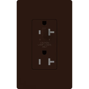 Lutron CAR-20-HDTR-BR Tamper Resistant Duplex Receptacle, 20A, Brown Lutron CAR-20-HDTR-BR