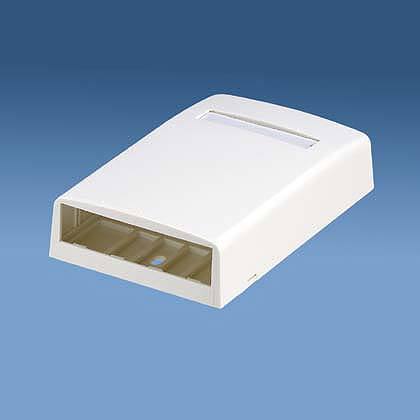 Panduit CBX4IW-AY Multimedia Outlet Housing, Low Profile, Surface, Off White, 4-Ports Panduit CBX4IW-AY