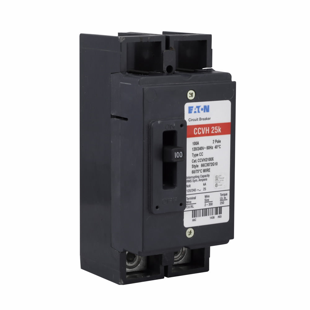 Eaton CCVH2100X Breaker, Tenant Main, 100A, 2P, 120/240VAC, 10kAIC, Load Side Lugs Eaton CCVH2100X