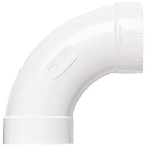 Nutone CF377 PVC 90° Long Sweep Elbow, 2", White Nutone CF377