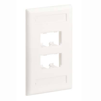 Panduit CFPL4IWY Wallplate, Executive, 1-Gang, 4-Port, Box Mount, Mini-Com, White Panduit CFPL4IWY