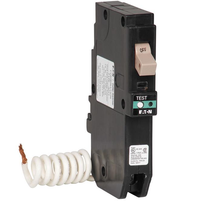 Eaton CHFCAF115 Breaker, 15A, 1P, 120/240V, 10 kAIC, Type CH, Combo AFCI Eaton CHFCAF115
