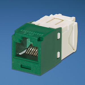 Panduit CJ688TGGR Snap In Connector, Mini-Com, TX6 PLUS UTP, Cat 6, Green Panduit CJ688TGGR