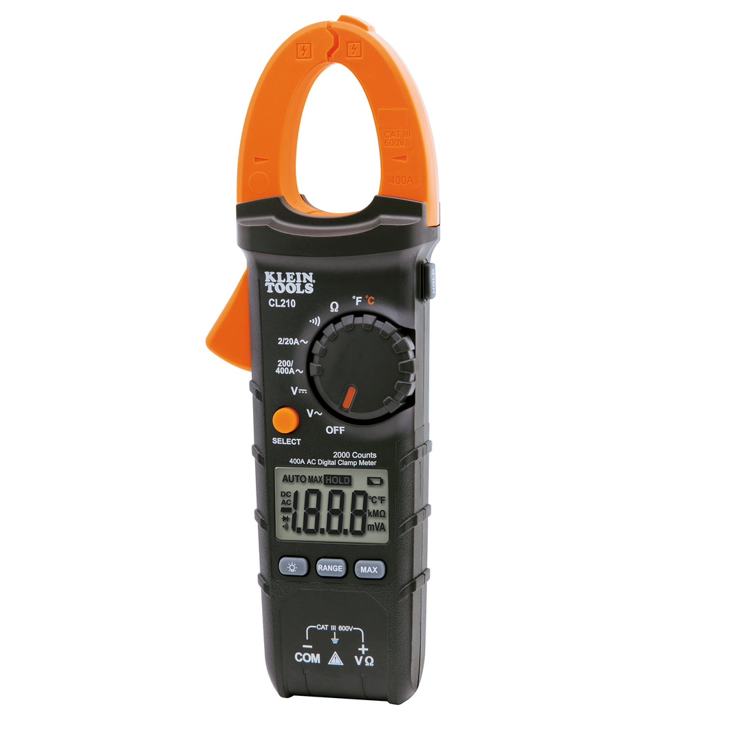 Klein CL210 400A, 600V AC/DC Clamp Meter with Temp Klein CL210