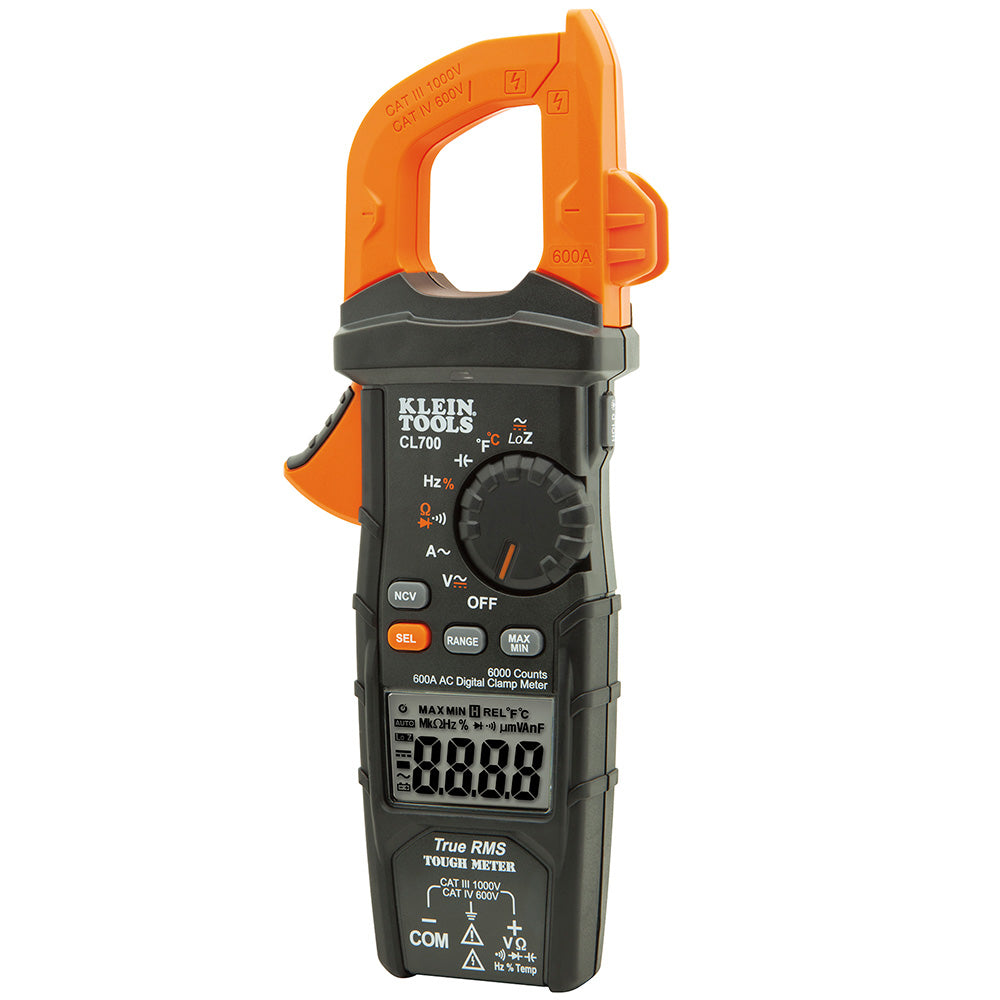 Klein CL700 Digital Clamp Meter, AC Auto-Ranging, 600A Klein CL700