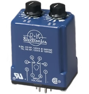 R-K Electronics CLRB-115A-2-1H-1H 8 Pin, Timing Relay, DPDT, 120V Coil R-K Electronics CLRB-115A-2-1H-1H