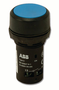 ABB CP1-10L-10 22mm Assembled Pushbutton, Flush, Blue, Compact ABB CP1-10L-10