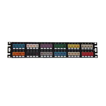 Panduit CPP48FMWBLY Patch Panel, Mini-Com, High Density, 48 Port, 2RMU, Stainless Steel Panduit CPP48FMWBLY
