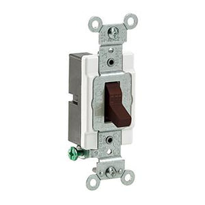 Leviton CS120-2 1-Pole Switch, 20 Amp, 120/277V, Brown, Side Wired, Commercial Leviton CS120-2