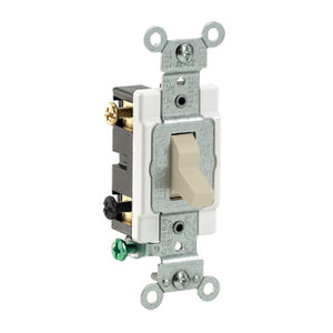 Leviton CS215-2I Double Pole Switch, 15 Amp, 120/277V, Ivory, Side Wired, Commercial Leviton CS215-2I