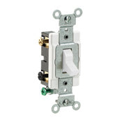 Leviton CS215-2W Double Pole Switch, 15 Amp, 120/277V, White, Side Wired, Commercial Leviton CS215-2W