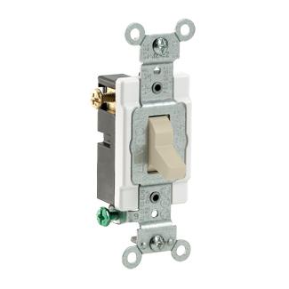 Leviton CS315-2I 3-Way Switch, 15 Amp, 120/277V, Ivory, Side Wired, Commercial Grade Leviton CS315-2I