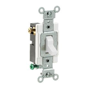 Leviton CS315-2W 3-Way Switch, 15 Amp, 120/277V, White, Side Wired, Commercial Grade Leviton CS315-2W