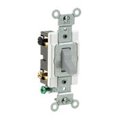 Leviton CS415-2GY 4-Way Switch, 15 Amp, 120/277V, Gray, Side Wired, Commercial Grade Leviton CS415-2GY