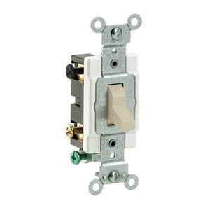 Leviton CS420-2I 4-Way Switch, 20 Amp, 120/277V, Ivory, Side Wired, Commercial Grade Leviton CS420-2I