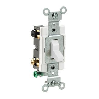 Leviton CS420-2W 4-Way Switch, 20 Amp, 120/277V, White, Side Wired, Commercial Grade Leviton CS420-2W