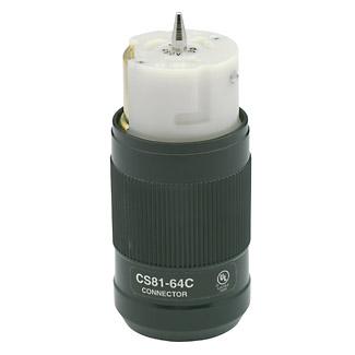 Leviton CS8164C Locking Connector, 50A, 3PH 480V, California Style, 3P4W Leviton CS8164C
