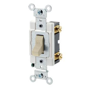 Leviton CSB1-20I 1-Pole Switch, 20 Amp, 120/277V, Ivory, Back/Side Wired, Commercial Leviton CSB1-20I