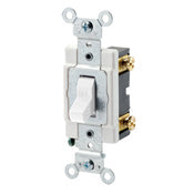 Leviton CSB1-20W 1-Pole Switch, 20 Amp, 120/277V, White, Back/Side Wired, Commercial Leviton CSB1-20W