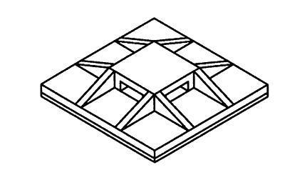 3M CTB75X75BKA-C 4-Way Cable Tie Mounting Base, 3/4
