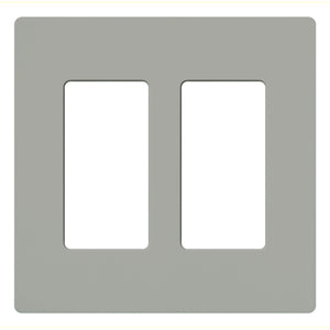 Lutron CW-2-GR Dimmer/Fan Control Wallplate, 2-Gang, Gray, Claro Series Lutron CW-2-GR