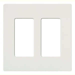 Lutron CW-2-WH Dimmer/Fan Control Wallplate, 2-Gang, White, Claro Series Lutron CW-2-WH