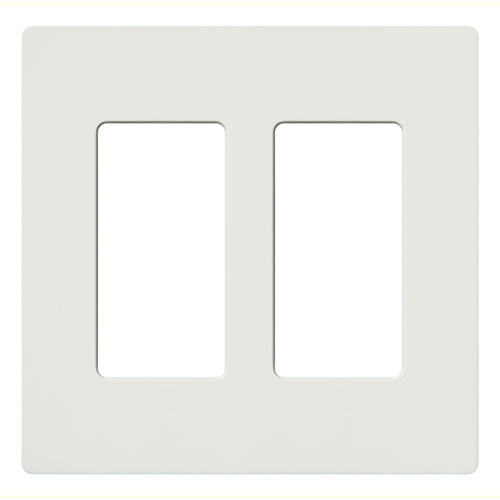 Lutron CW-2-WH Dimmer/Fan Control Wallplate, 2-Gang, White, Claro Series Lutron CW-2-WH