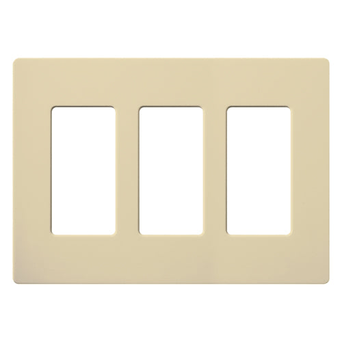 Lutron CW-3-IV Dimmer/Fan Control Wallplate, 3-Gang, Ivory, Claro Series Lutron CW-3-IV