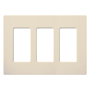 Lutron CW-3-LA Dimmer/Fan Control Wallplate, 3-Gang, Lt. Almond, Claro Series Lutron CW-3-LA