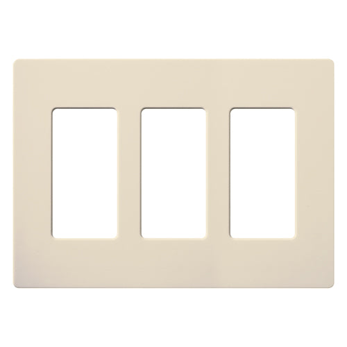 Lutron CW-3-LA Dimmer/Fan Control Wallplate, 3-Gang, Lt. Almond, Claro Series Lutron CW-3-LA
