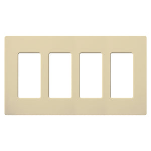 Lutron CW-4-IV Dimmer/Fan Control Wallplate, 4-Gang, Ivory Lutron CW-4-IV